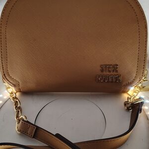 Steve Madden Brown Crossbody Bag with Gold Accents